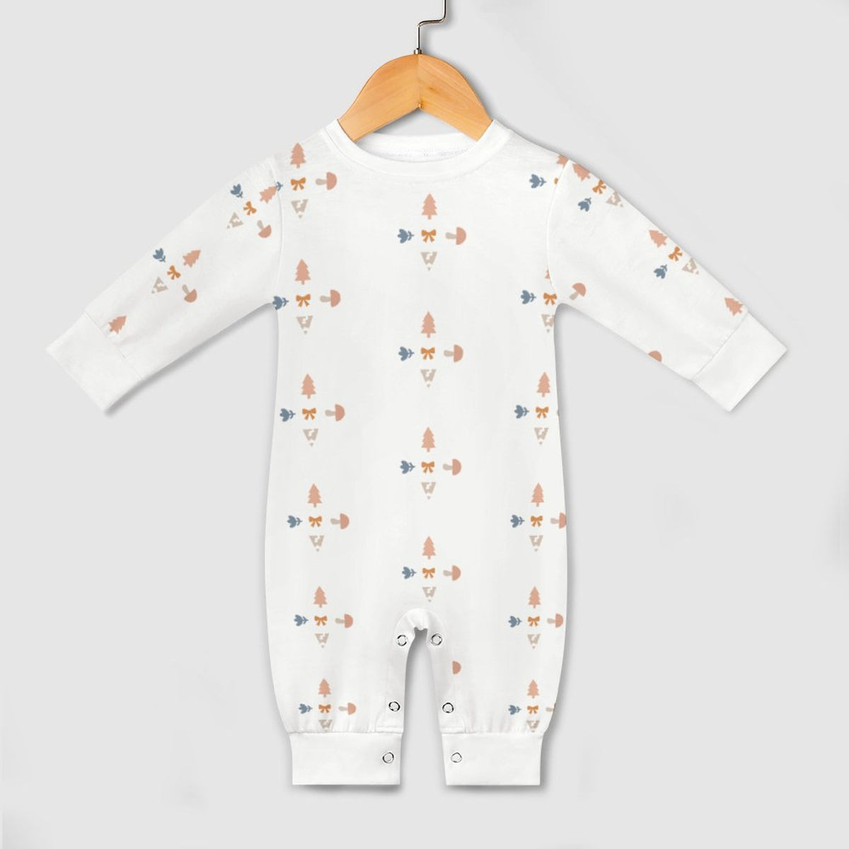 200GSM Baby Geometric Long Sleeve Romper