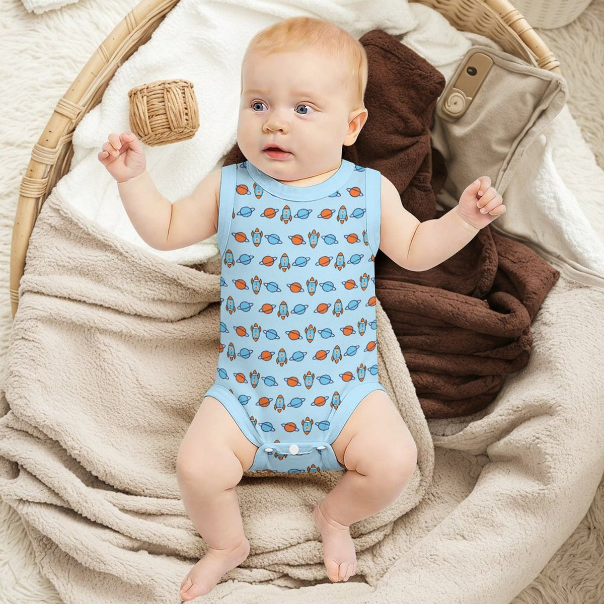 DTG Cotton Baby Sleeveless Romper | All-Over Print
