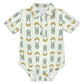 Cute Baby Rabbit Print Short Sleeve Polo Romper