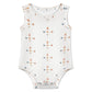 Baby White Patterned Sleeveless Tank Romper