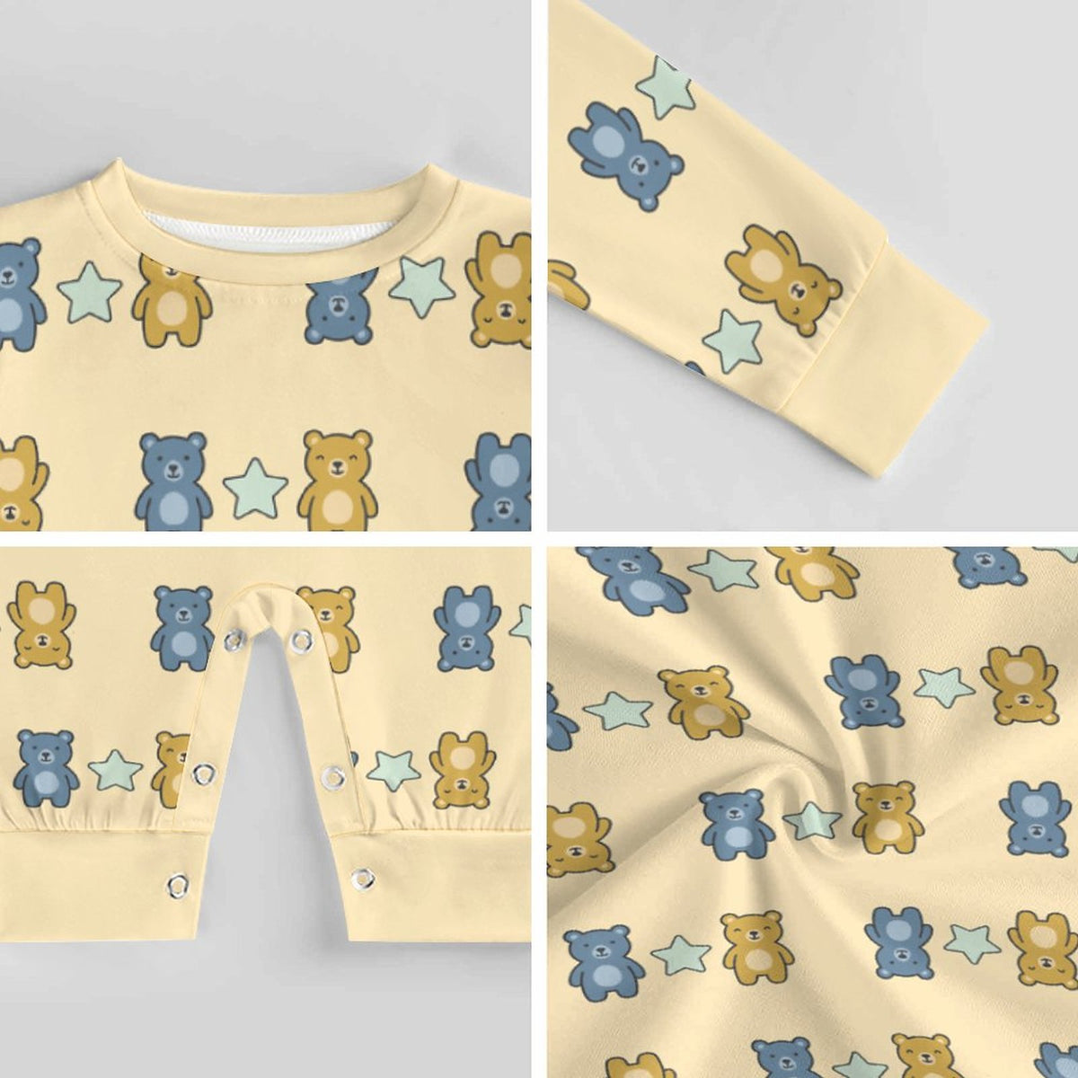 Cute Teddy Bear Long Sleeve Baby Romper | 180gsm