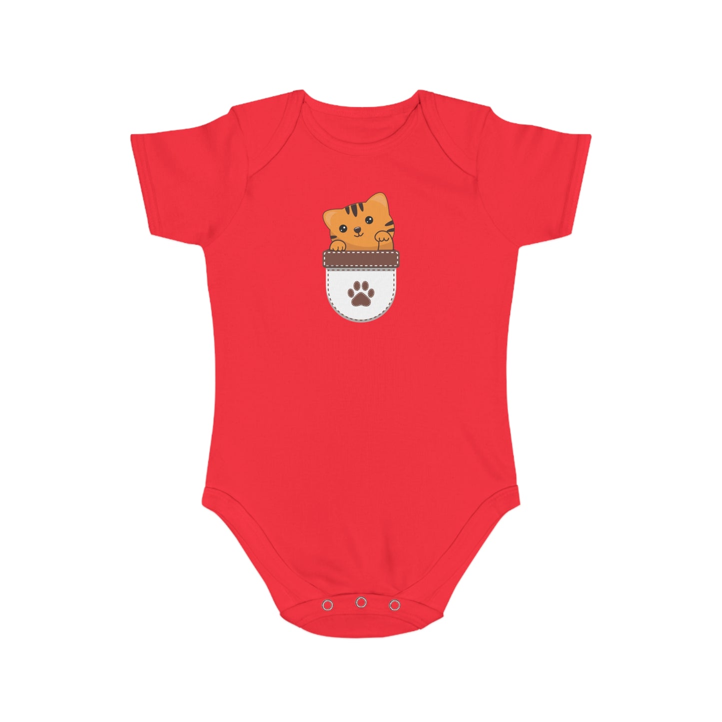 Cute Cat Pocket design baby bodysuit