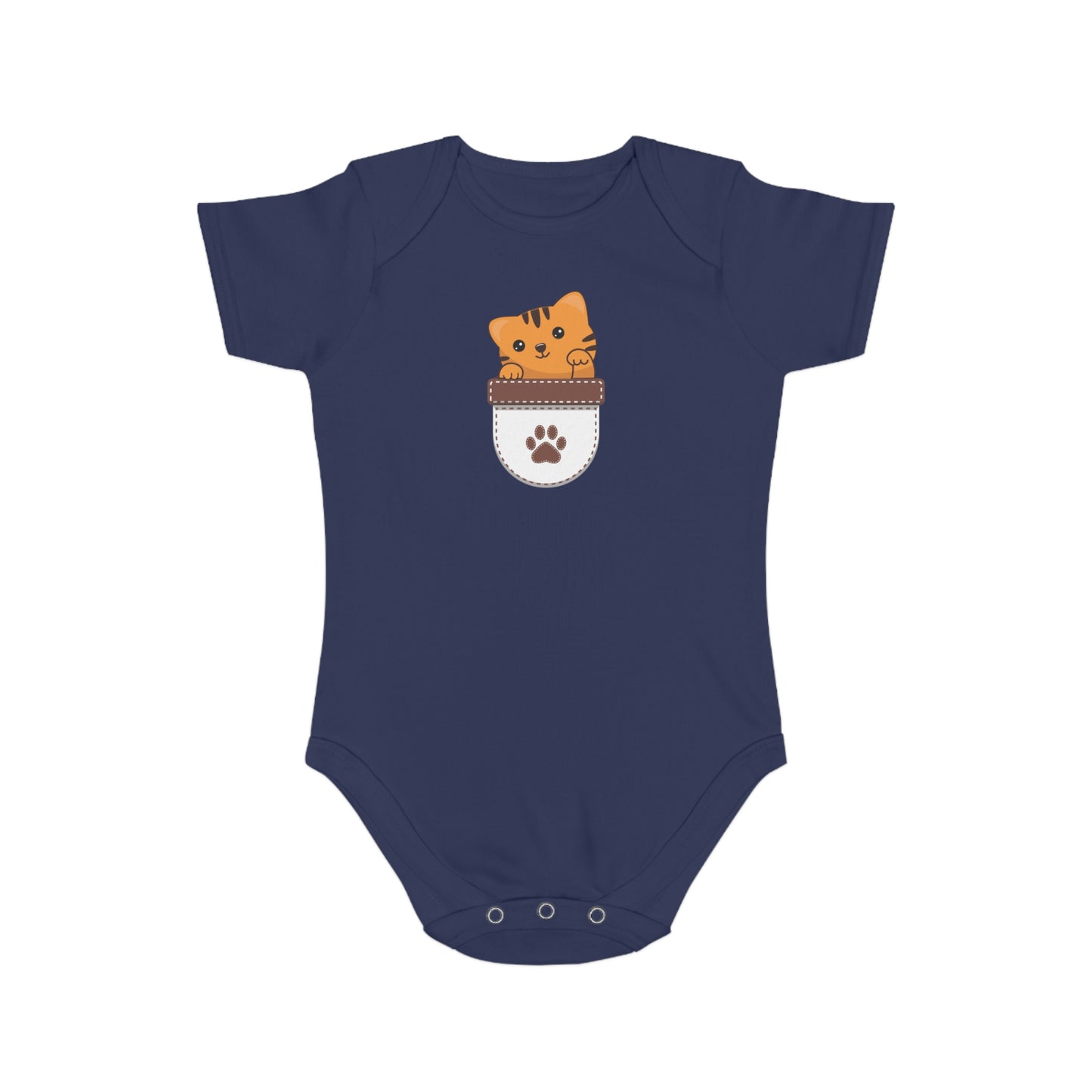 Cute Cat Pocket design baby bodysuit