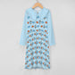 Space Rocket Collar Long Sleeve Girls Dress | AOP