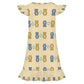 Girls Cute Bear Print Ruffle Sleeve Nightgown