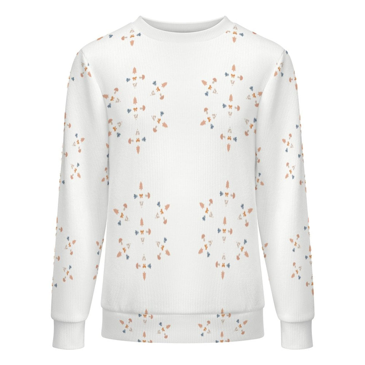 Cute Geometric Motif Crewneck Sweater for Kids