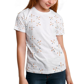 Cute Geometric Motif Short Sleeve Kids' Shirt