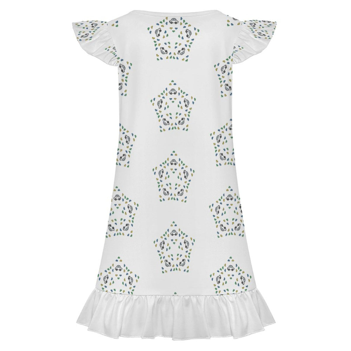 Cute Star Pattern Ruffle Nightgown for Girls