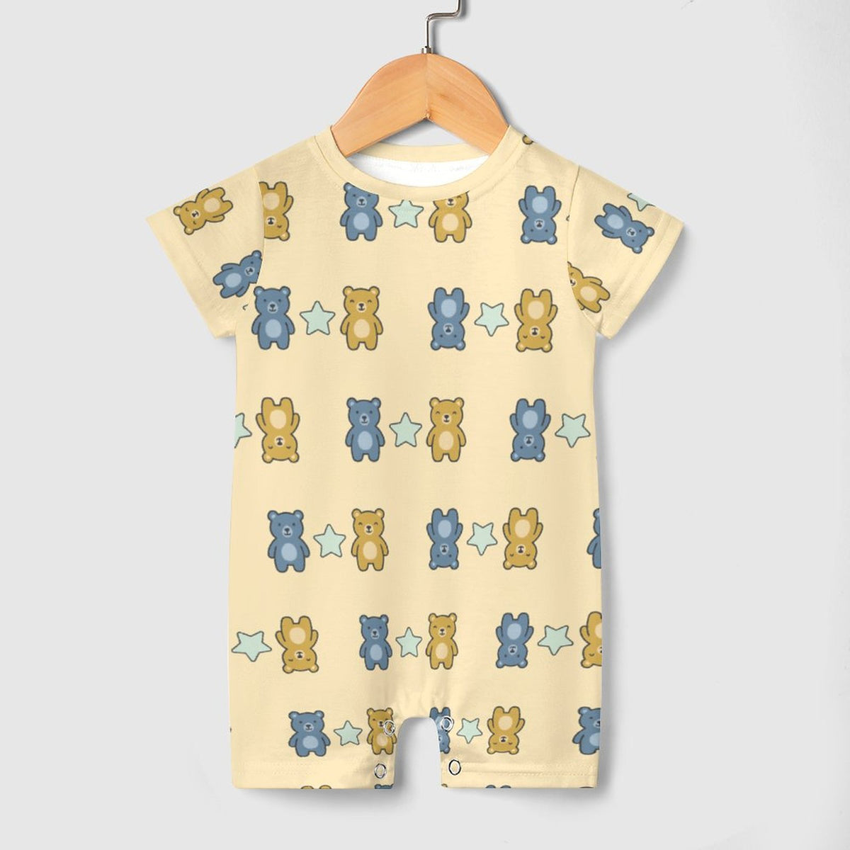 Cute Teddy Bear Short Sleeve Baby Bodysuit | 180gsm