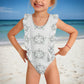 Cute Star Floral Ruffle One-Piece Swimsuit for Girls