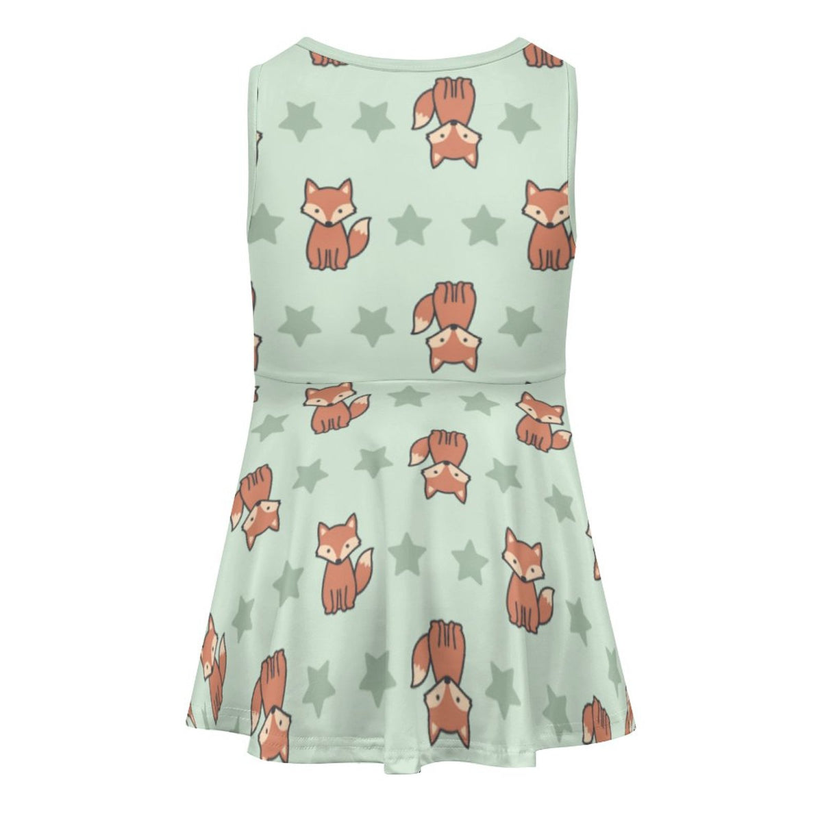 Cute Fox Print Girls Tank Dress | Custom All-Over Print