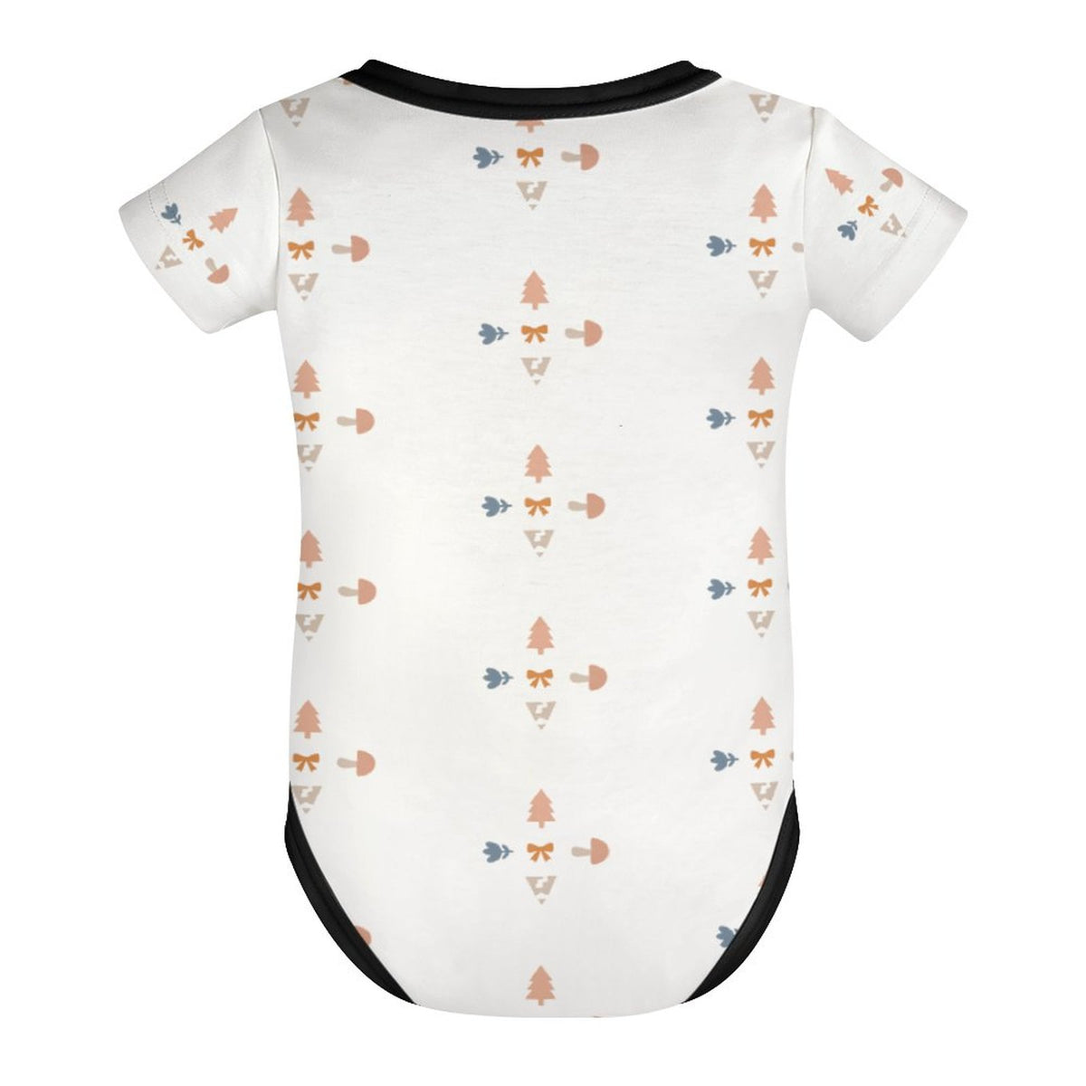Baby Geometric Motif Short Sleeve Contrast Trim Romper