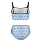 Girls' Blue Elephant Print Two-Piece Swimsuit