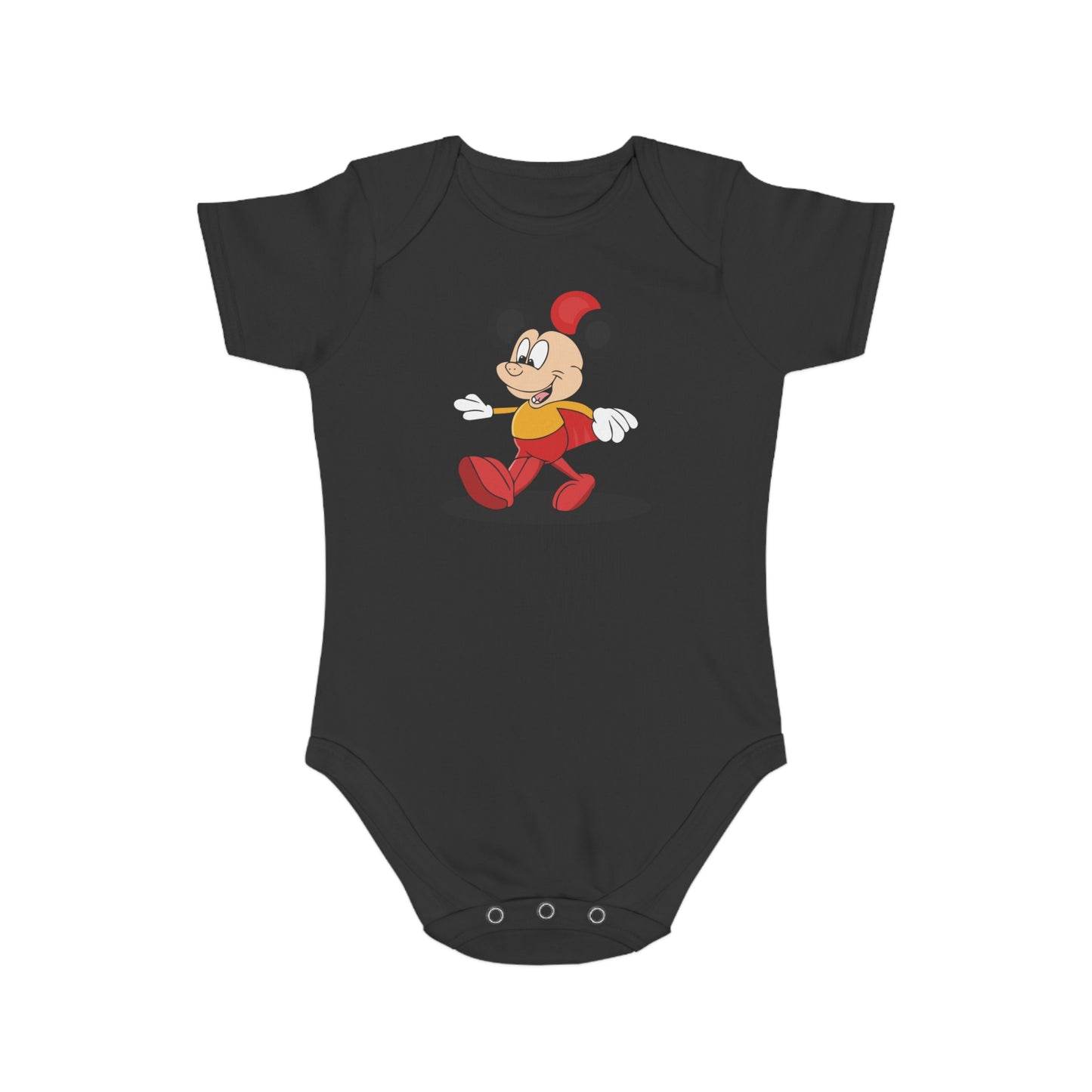 Cheerful Mouse design baby bodysuit