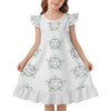 Cute Star Pattern Ruffle Nightgown for Girls