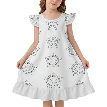 Cute Star Pattern Ruffle Nightgown for Girls