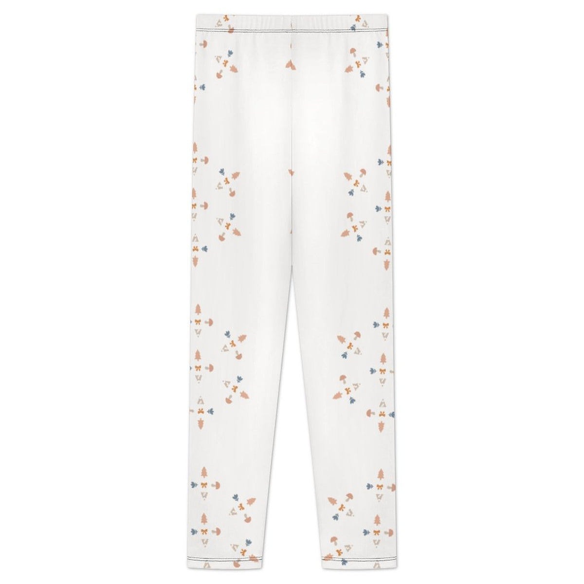 Girls' White Geometric Print Activewear Leggings