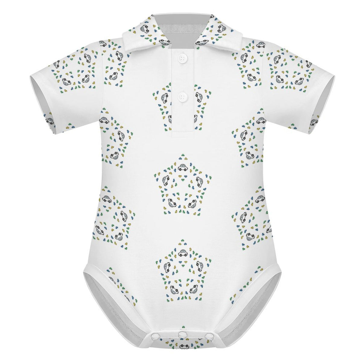 Baby Geometric Star Short Sleeve Polo Romper
