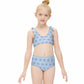 Girls' Blue Elephant Tie-Shoulder 2-Piece Swimsuit