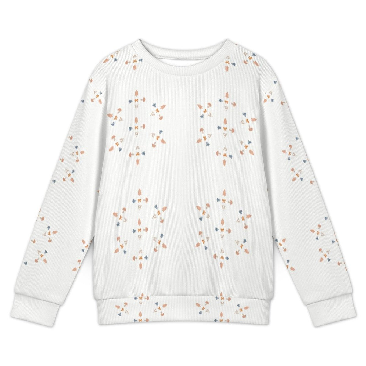 Cute Geometric Motif Crewneck Sweater for Kids