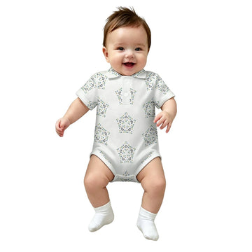 Baby Geometric Star Short Sleeve Polo Romper