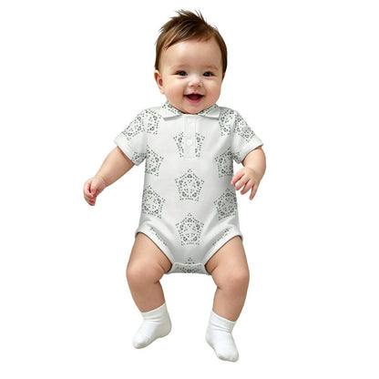 Baby Geometric Star Short Sleeve Polo Romper