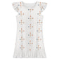 Girls' White Patterned Short Sleeve Sleepwear Dress