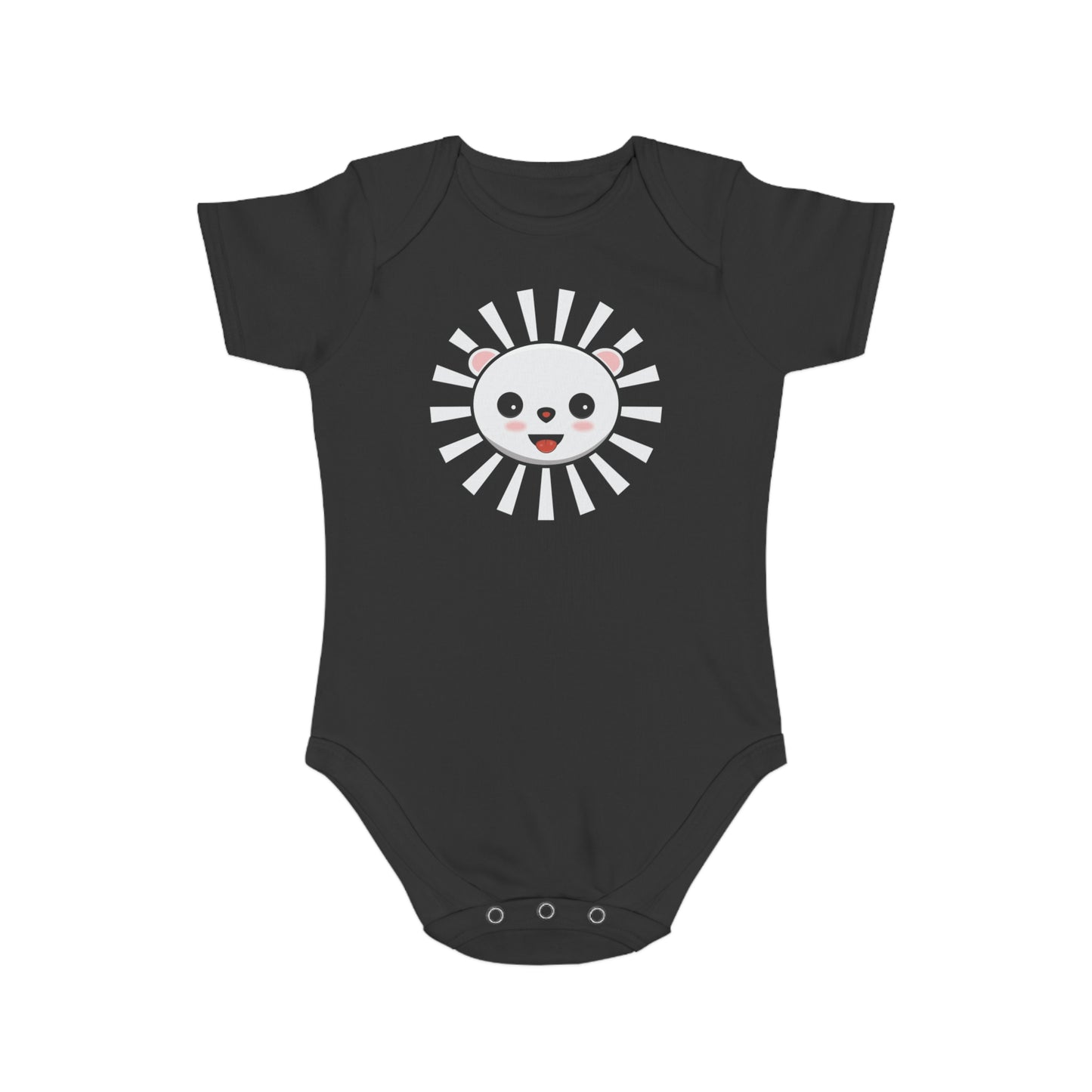 Cute Panda Short Sleeve Baby Bodysuit