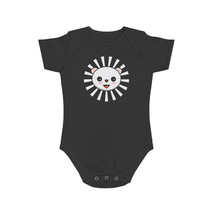 Cute Panda Short Sleeve Baby Bodysuit