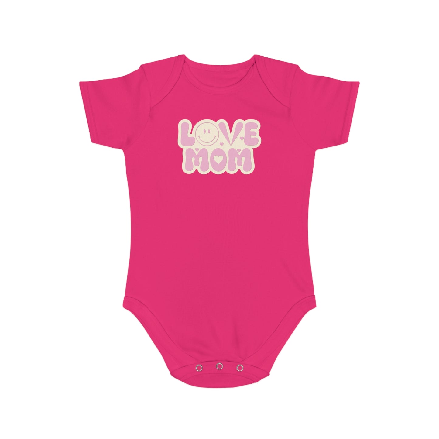 Love You Mom design baby bodysuit 	Love You Mom Baby Bodysuit | Heartfelt Cotton Infant Outfit