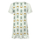 Cute Bunny & Moon Girls Ruffle Hem Dress | Short Sleeve