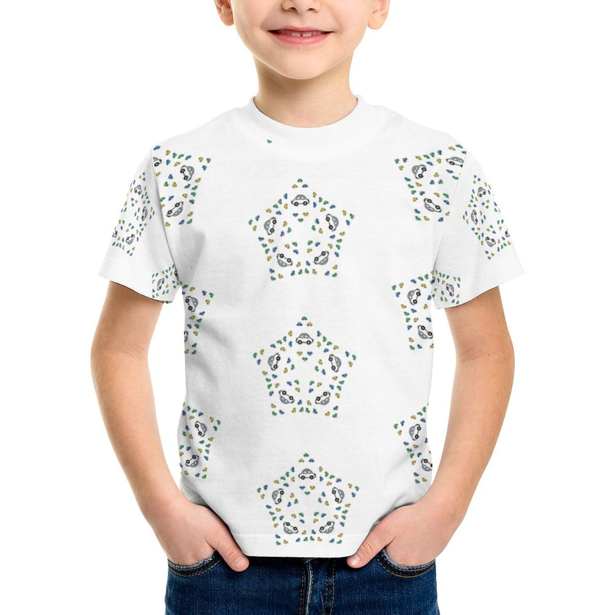 Teens' Geometric Star Print Short Sleeve T-Shirt