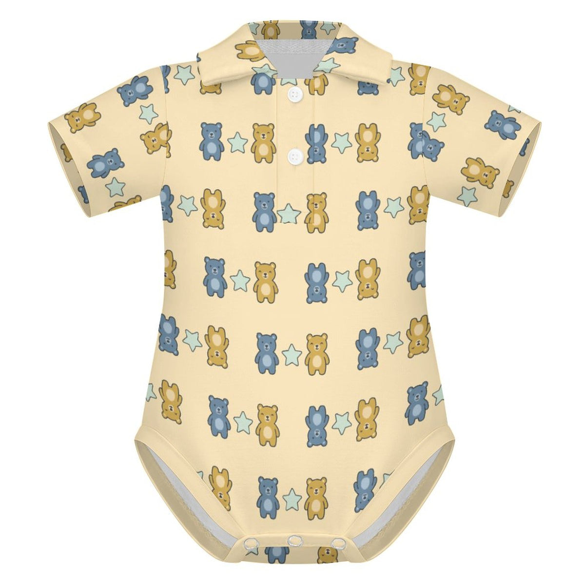 Cute Baby Short Sleeve Collared Polo Romper