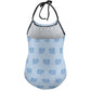 Girls' Blue Elephant Halter One-Piece Swimsuit