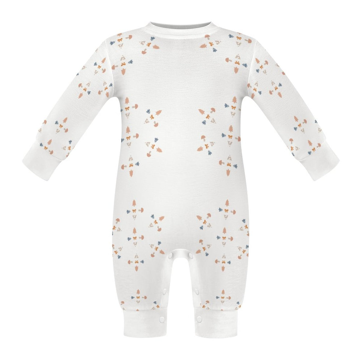 Cute Geometric Motif Cotton Long Sleeve Infant Bodysuit
