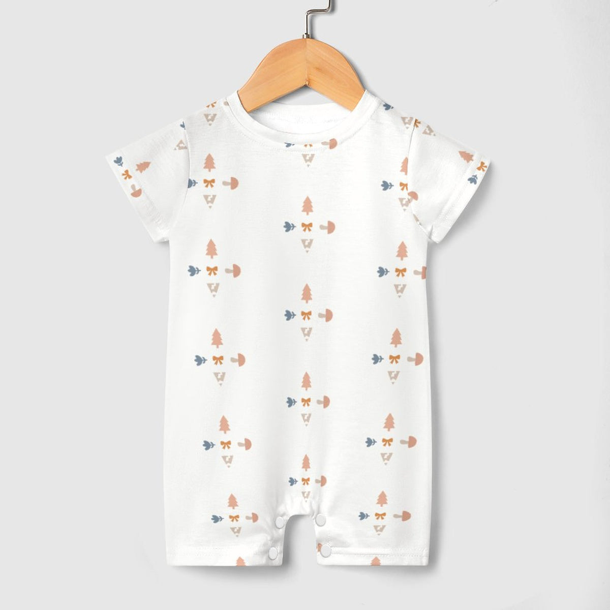 Baby Geometric Print Short Sleeve Cotton Romper