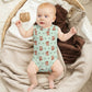 Cute Cotton Baby Fox Print Sleeveless Romper
