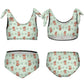 Cute Fox Print Tie-Strap Bikini Set for Girls | Custom AOP