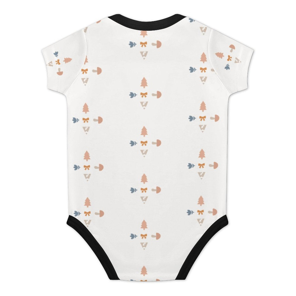 Baby Geometric Motif Short Sleeve Contrast Trim Romper