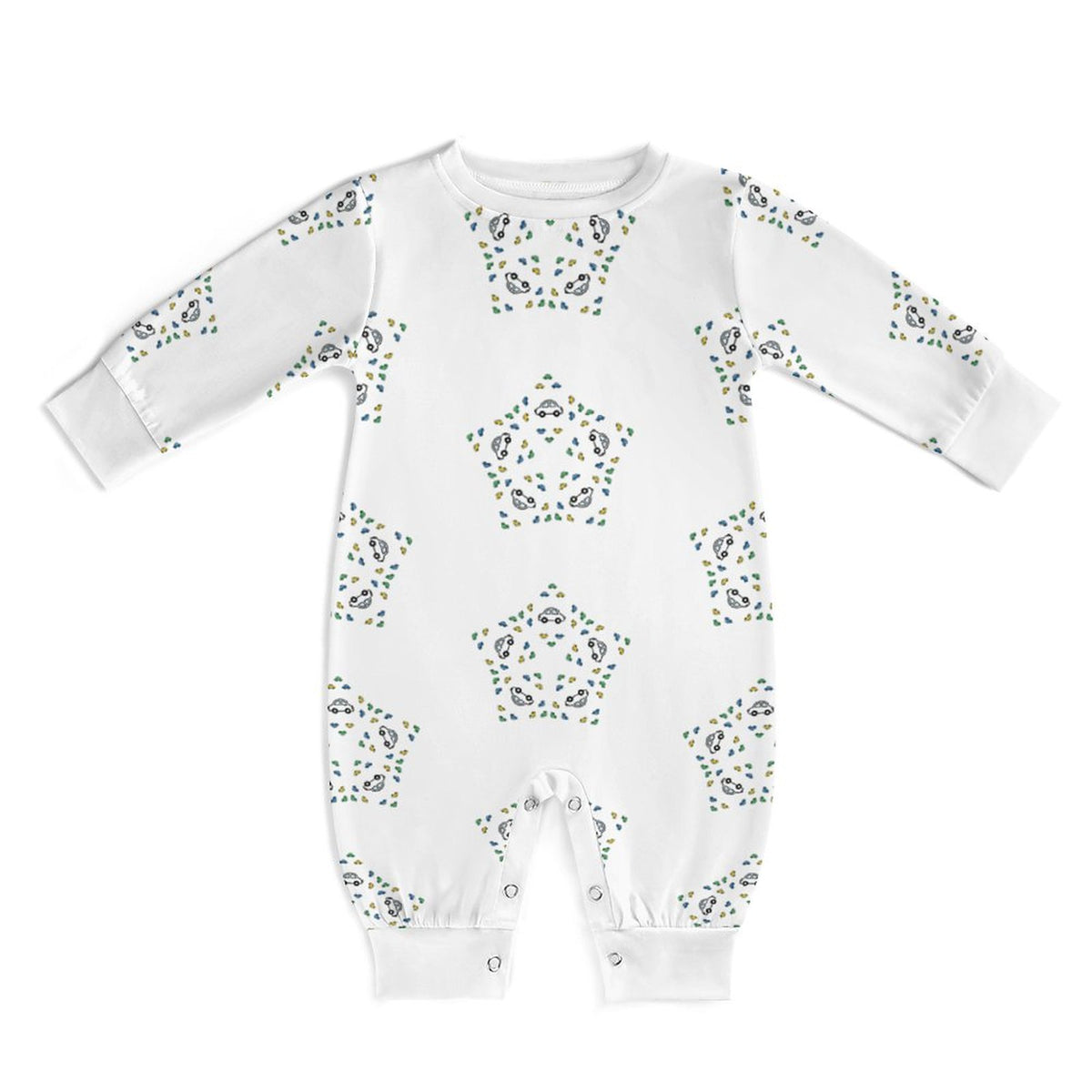 Baby Star Floral Print Full-Length Cotton Romper