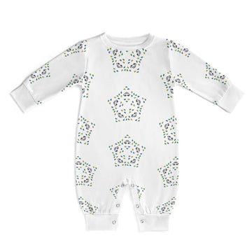 Baby Star Floral Print Full-Length Cotton Romper