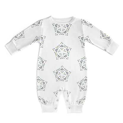 Baby Star Floral Print Full-Length Cotton Romper