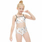 Girls' White Forest Pattern Cami Bikini Set