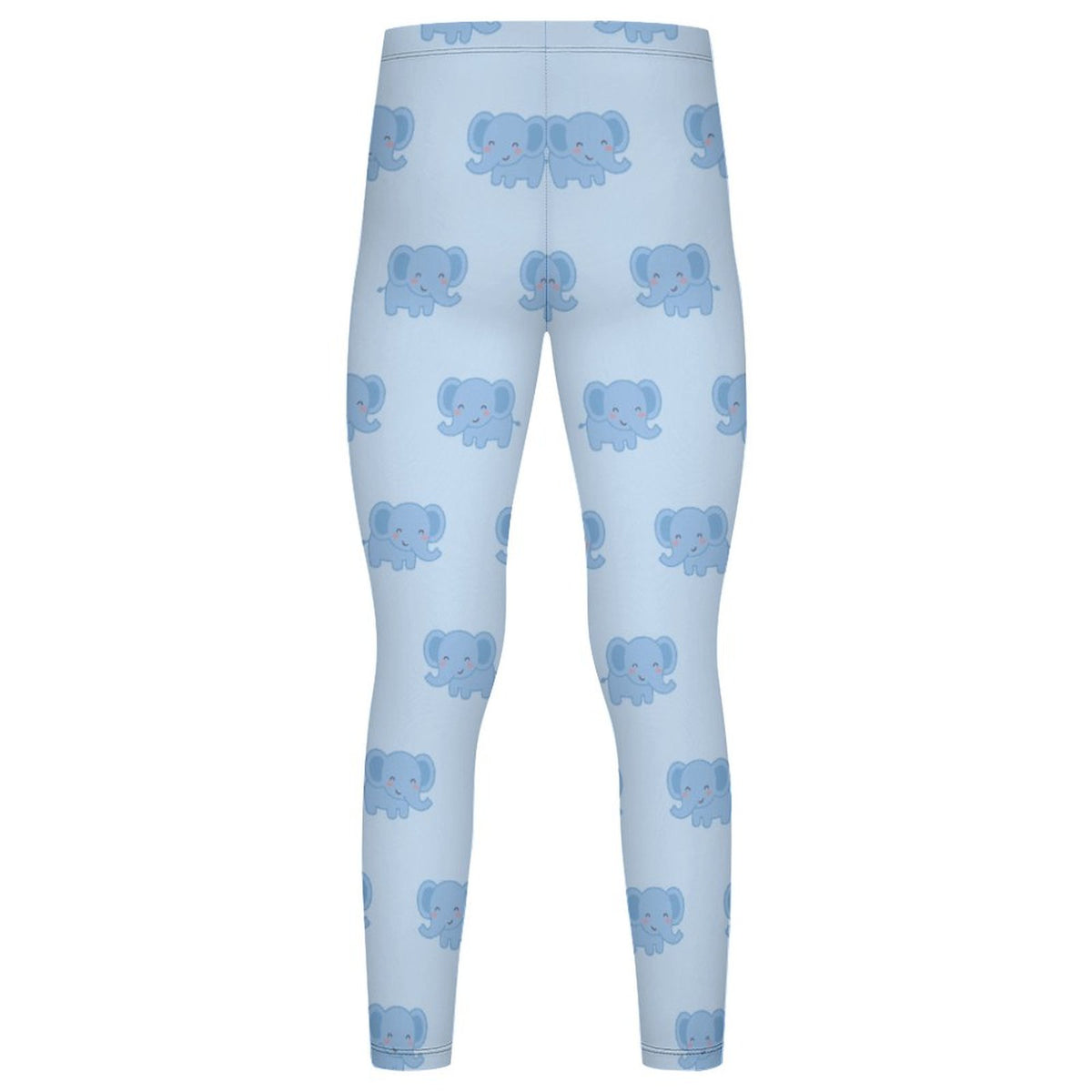 Girls' Blue Geometric Print Yoga Leggings (180GSM)