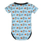 Outer Space Rocket Short Sleeve Baby Romper | 220gsm