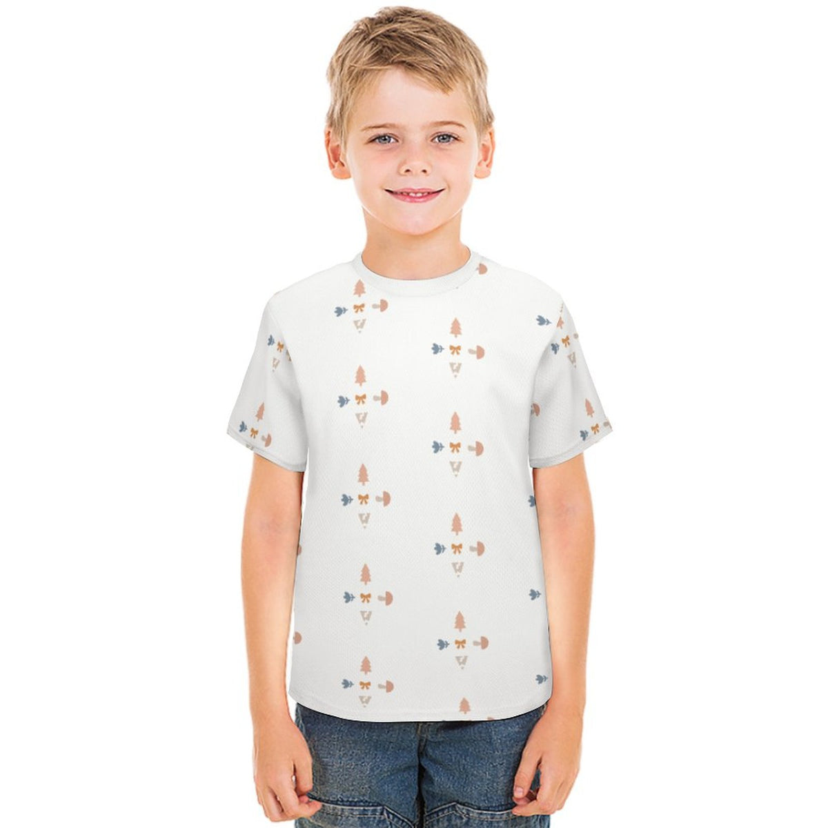 Teens' Geometric Print Short Sleeve T-Shirt