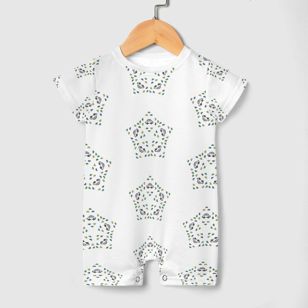 Baby Star Floral Print Short Sleeve Romper