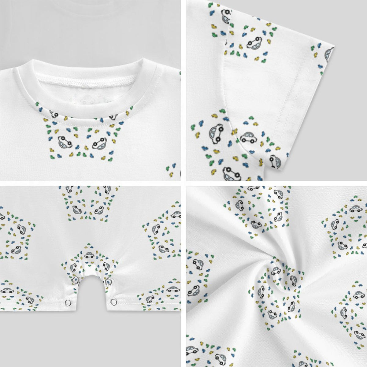 Baby Star Floral Print Short Sleeve Romper