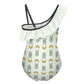 Cute Bunny & Moon Asymmetric Ruffle Girls Swimsuit