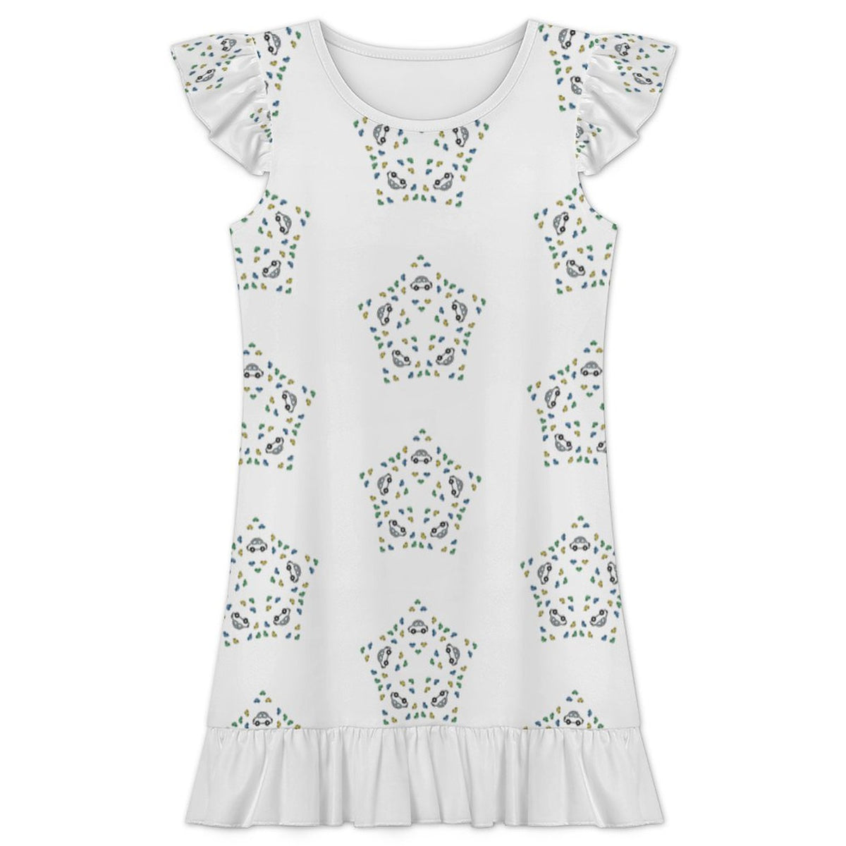 Cute Star Pattern Ruffle Nightgown for Girls